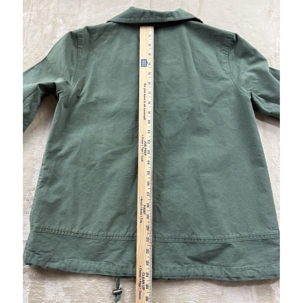 Eileen Fisher Size Small Petite Green Jacket Organic Cotton Hemp Full Zip Snaps - Picture 6 of 6